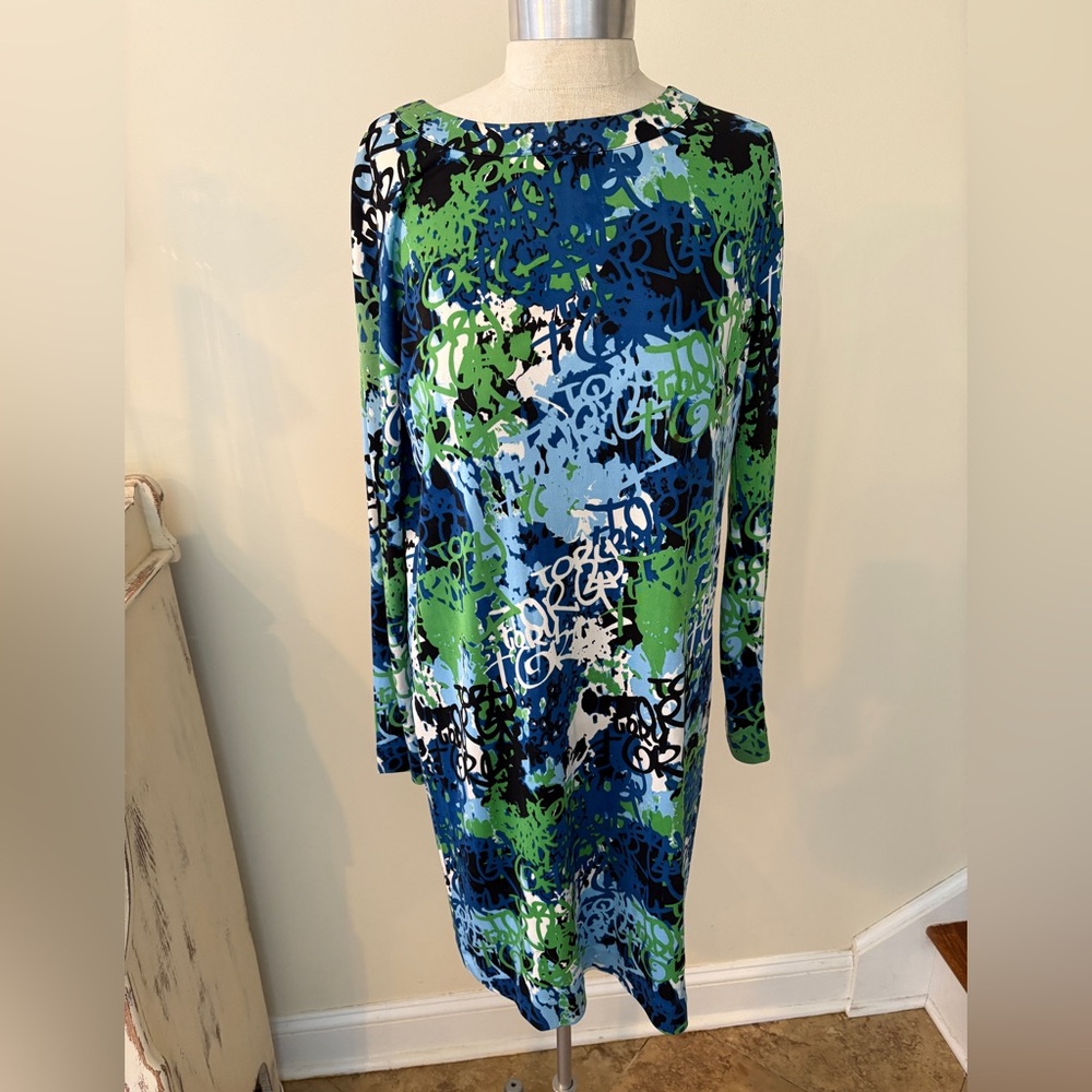 Tory Burch Graffiti Logo Silk Dress